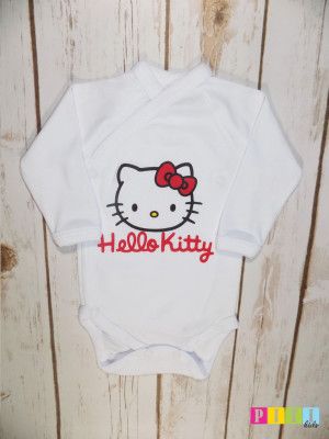 Body maneca lunga alb " Hello Kitty" 